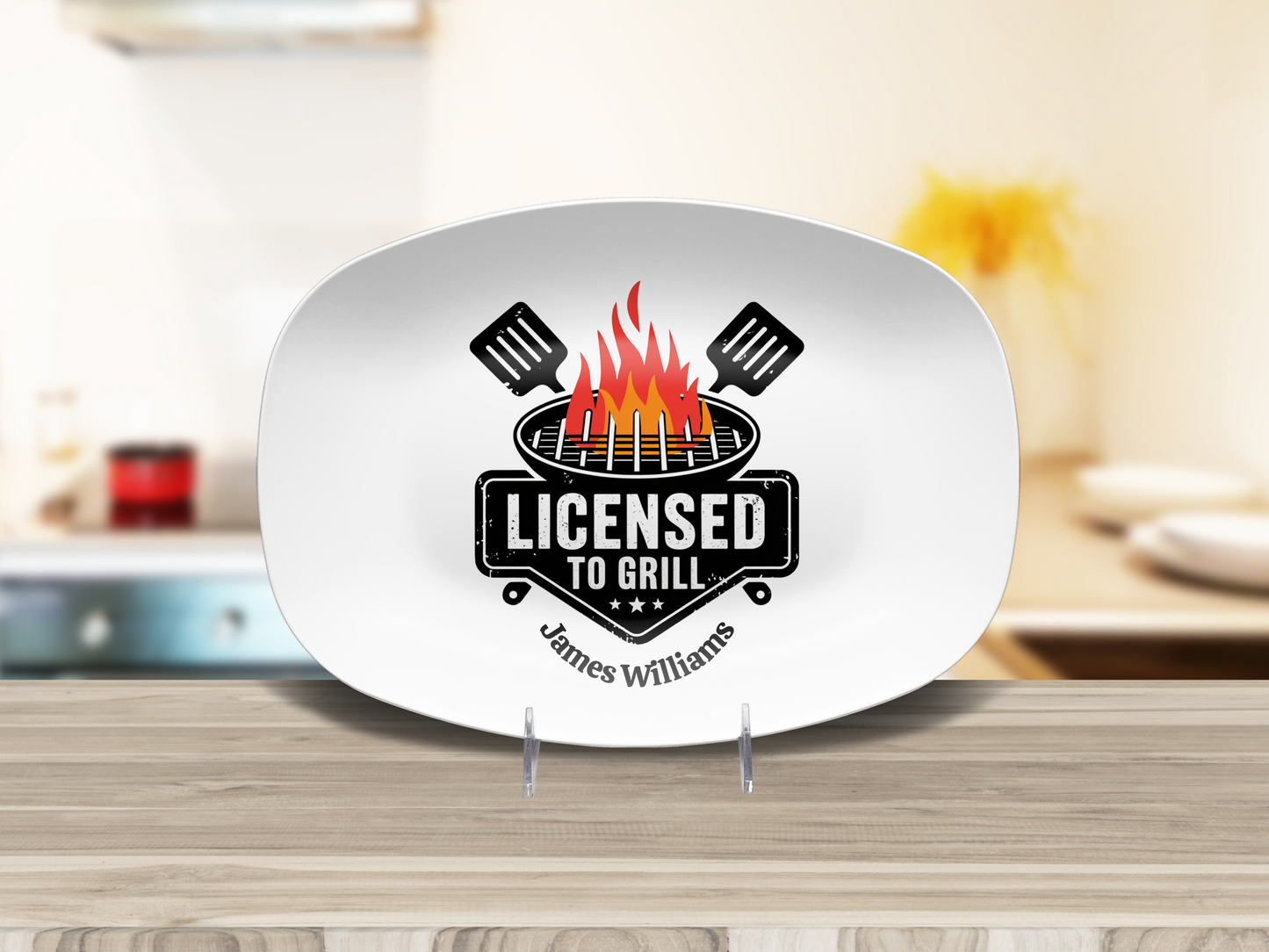 Personalized BBQ Plate, Dad Grilling Plate, Custom Plate, BBQ Gifts for Men, Dad Birthday Gift, Fathers Day Grill Plate