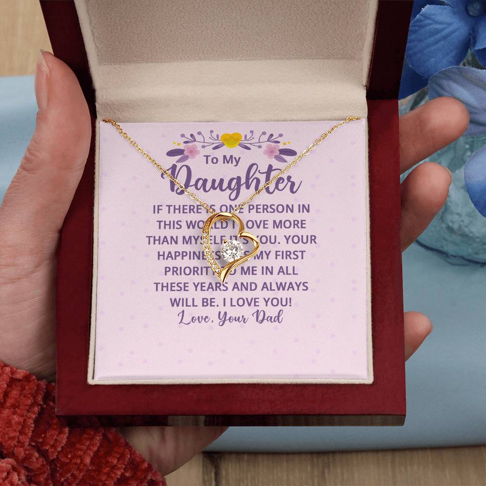To My Daughter From Dad - If There's a Person I Love More - Forever Love Necklace