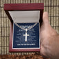 To My Man - Personalized - Cuban Chain with Artisan Cross Necklace