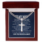To My Man - Personalized - Cuban Chain with Artisan Cross Necklace