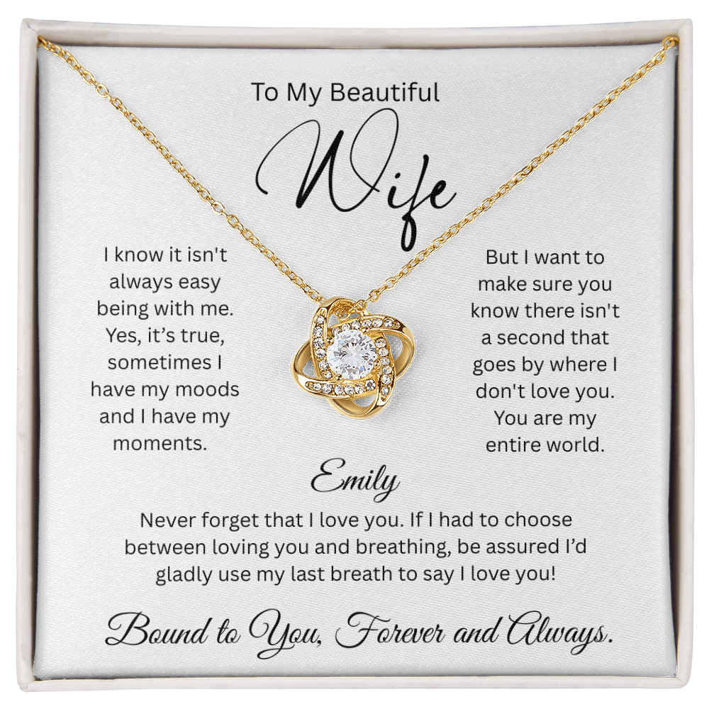 Gorgeous Knot Necklace Pendant with Premium Crystals - Gift for Her