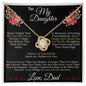 To My Daughter From Dad - My Love for You Is Eternal - Love Knot Necklace