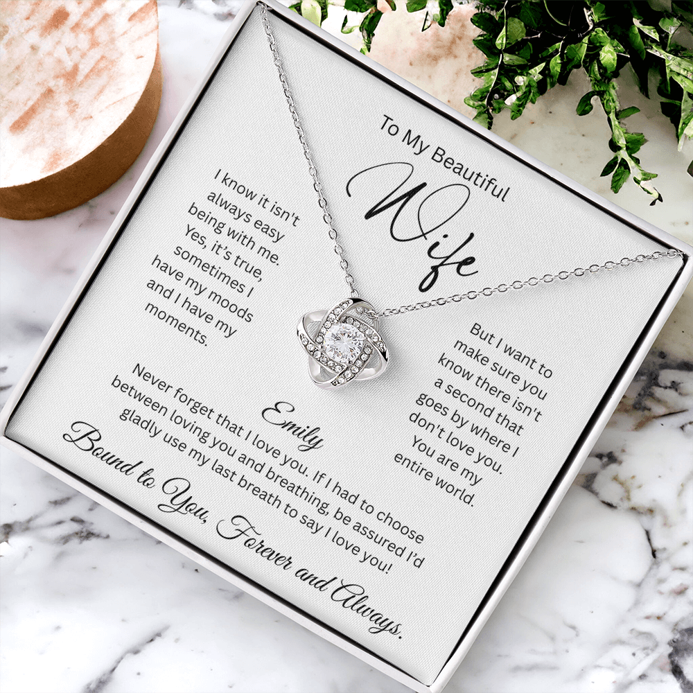 Gorgeous Knot Necklace Pendant with Premium Crystals - Gift for Her