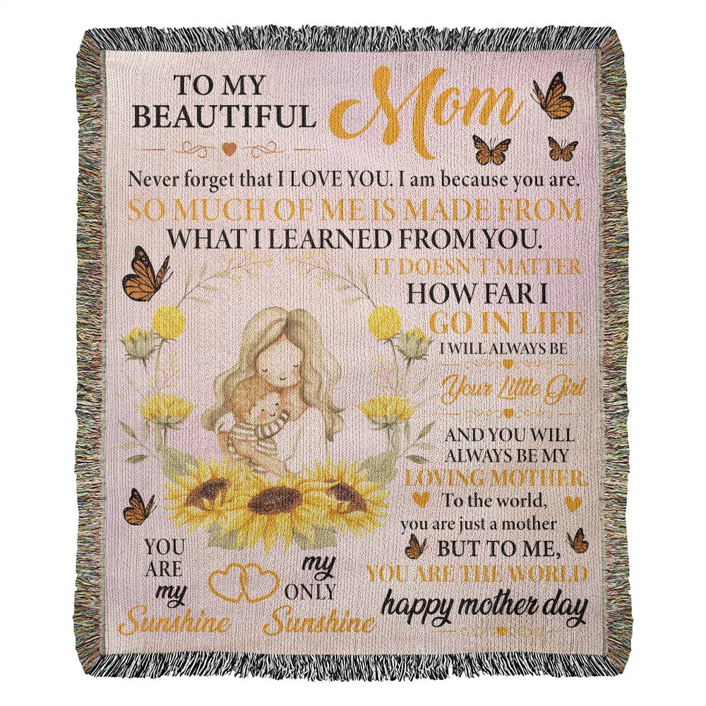 Daughter to Mom: Happy Mother's Day - Cherished Memories with Our Heirloom Woven Blanket!