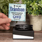 To My Grandson - Men's Cross Leather Bracelet