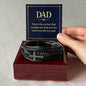 Dad: You're the Anchor - Men's Cross Leather Bracelet