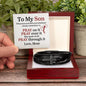 To My Son From Mom - Men's Cross Leather Bracelet