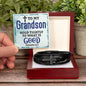 To My Grandson - Men's Cross Leather Bracelet