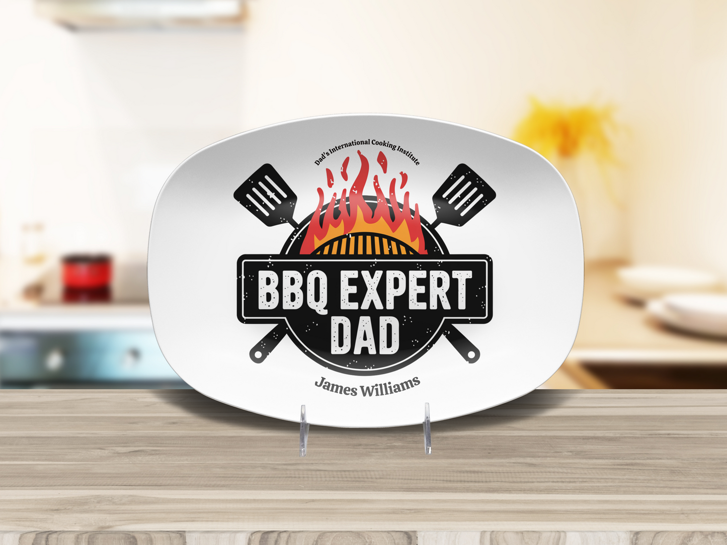 Personalized BBQ Plate, Dad Grilling Plate, Custom Plate, BBQ Gifts for Men, Dad Birthday Gift, Fathers Day Grill Plate