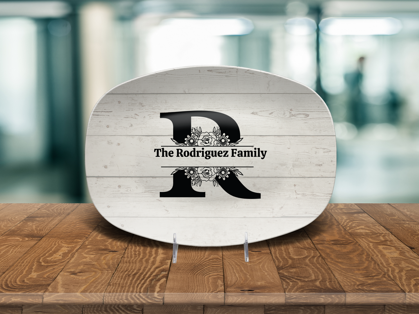 Personalized Family Monogram Serving Tray, Custom Name Plate, Family Gift Idea, Wedding Gift Idea, Dishwasher Safe Oval Plate