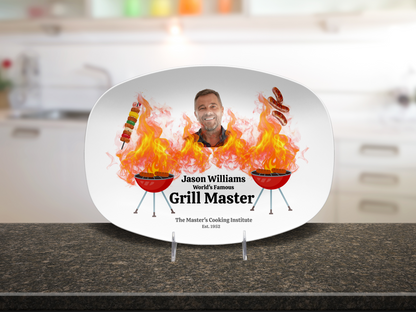 Personalized Grilling Plate, Unique BBQ Gifts for Dad, Custom Name Plate for Grill Masters, Dad Birthday Gift