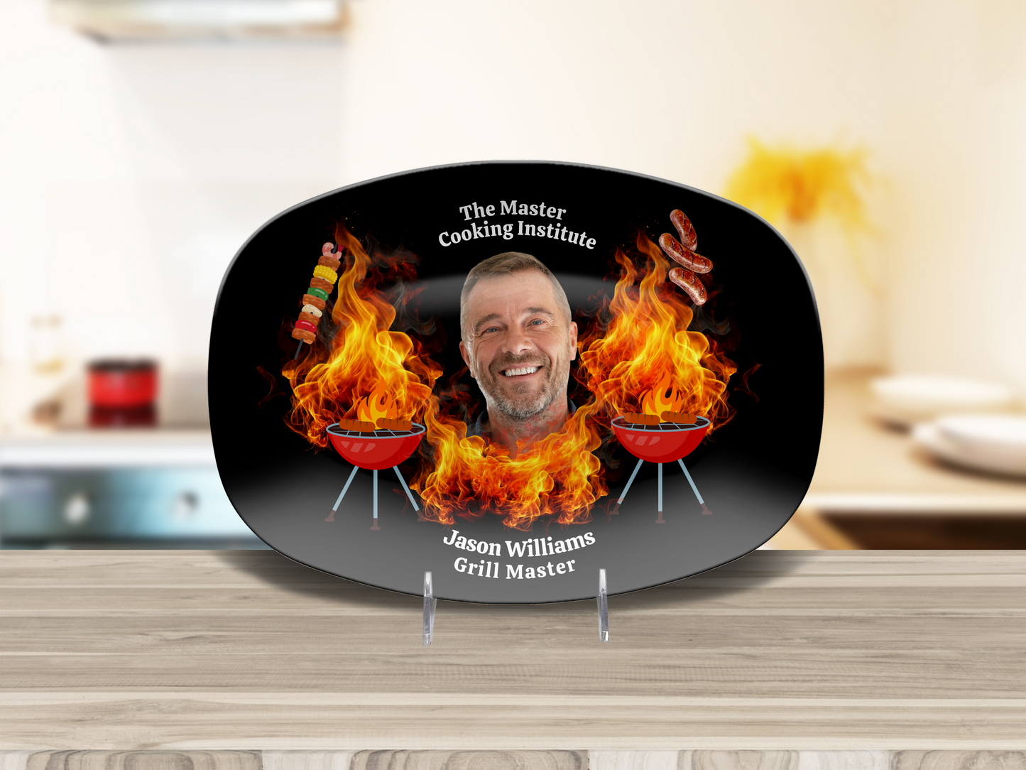 Personalized BBQ Plate, Dad Grilling Plate, Custom Plate, BBQ Gifts for Men, Dad Birthday Gift, Fathers Day Grill Plater
