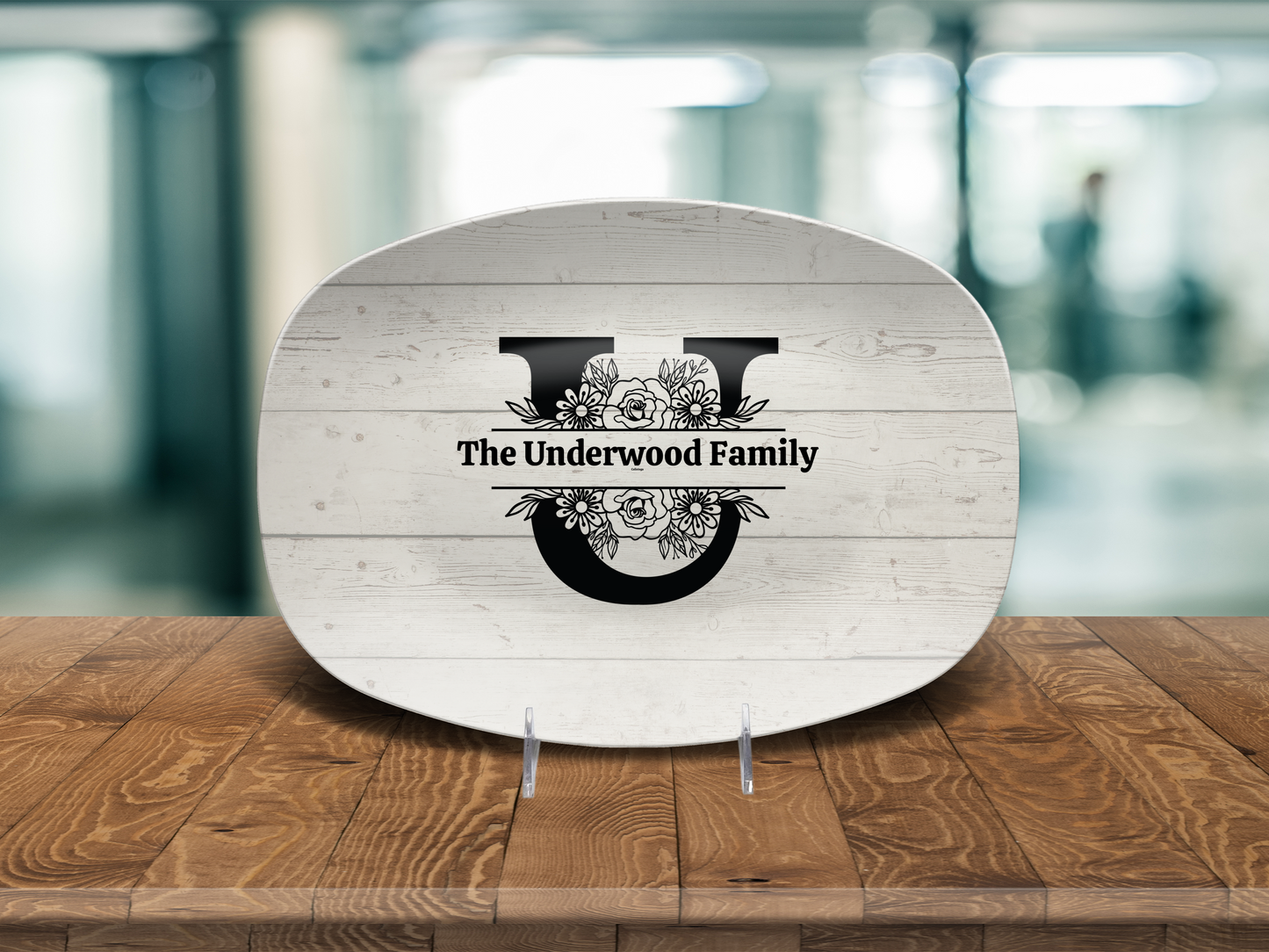 Personalized Family Monogram Serving Tray, Custom Name Plate, Family Gift Idea, Wedding Gift Idea, Dishwasher Safe Oval Plate