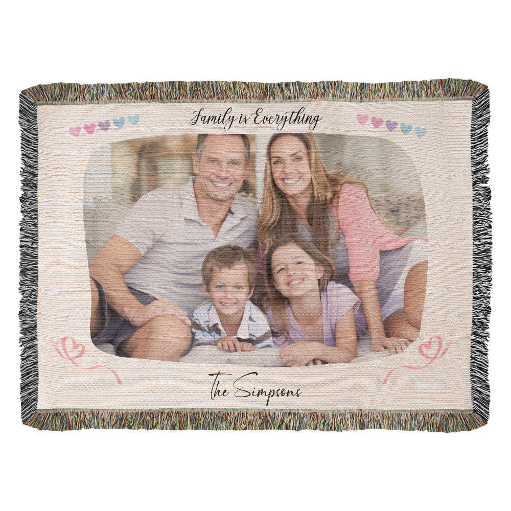Heirloom Photo Cotton Woven Blanket Gift | Personalized Cherished Photo Memories