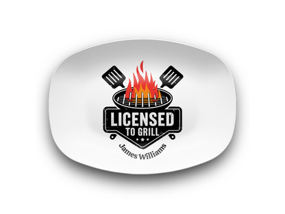 Personalized BBQ Plate, Dad Grilling Plate, Custom Plate, BBQ Gifts for Men, Dad Birthday Gift, Fathers Day Grill Plate