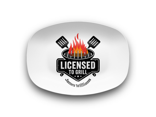 Personalized BBQ Plate, Dad Grilling Plate, Custom Plate, BBQ Gifts for Men, Dad Birthday Gift, Fathers Day Grill Plate