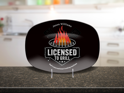Personalized Grilling Plate, Unique BBQ Gifts for Dad, Custom Name Plate for Grill Masters, Dad Birthday Gift