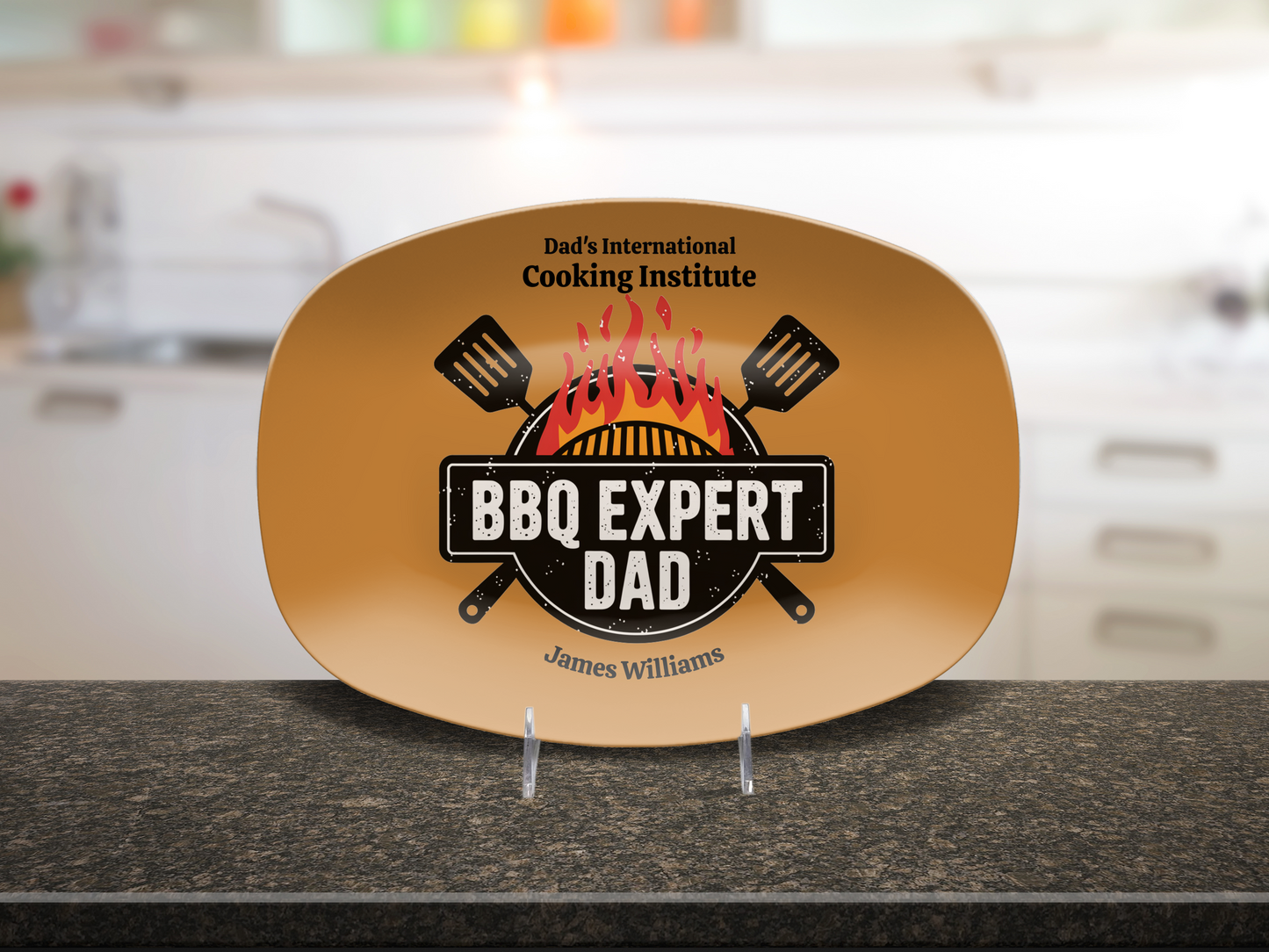 Personalized BBQ Plate, Dad Grilling Plate, Custom Plate, BBQ Gifts for Men, Dad Birthday Gift, Fathers Day Grill Plate