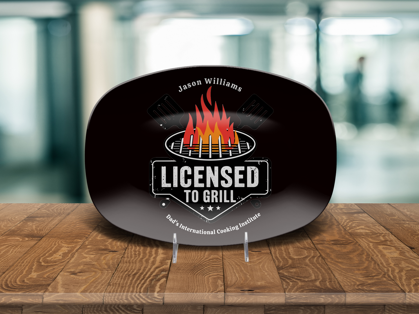 Personalized Grilling Plate, Unique BBQ Gifts for Dad, Custom Name Plate for Grill Masters, Dad Birthday Gift