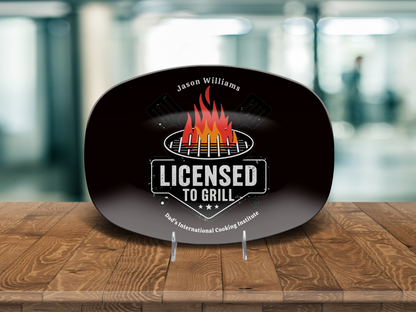 Personalized Grilling Plate, Unique BBQ Gifts for Dad, Custom Name Plate for Grill Masters, Dad Birthday Gift