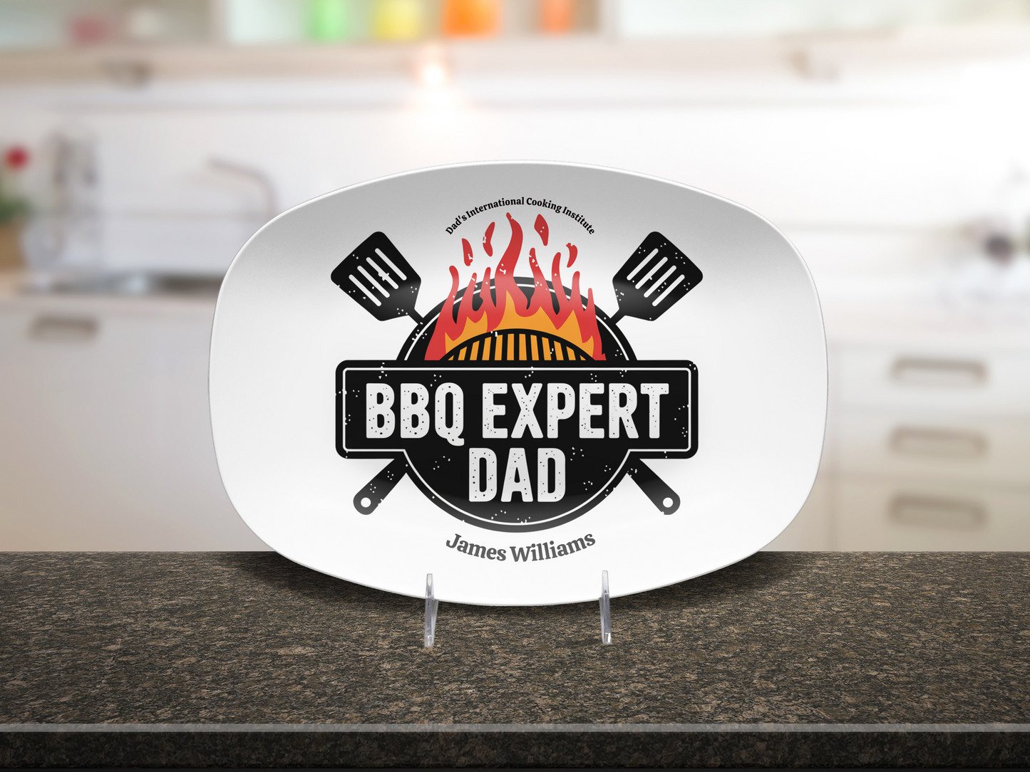 Personalized BBQ Plate, Dad Grilling Plate, Custom Plate, BBQ Gifts for Men, Dad Birthday Gift, Fathers Day Grill Plate