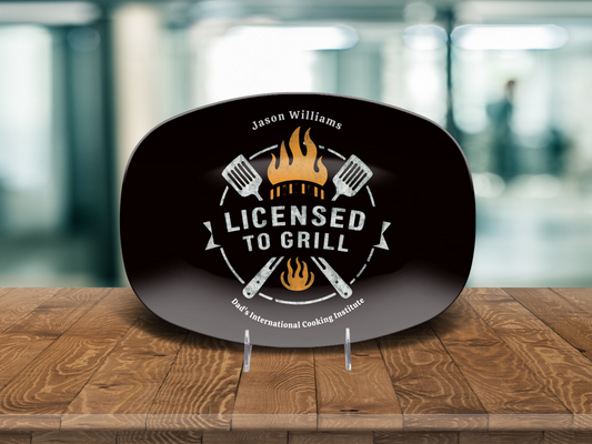 Personalized Grilling Plate, Unique BBQ Gifts for Dad, Custom Name Plate for Grill Masters, Dad Birthday Gift