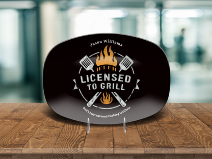 Personalized Grilling Plate, Unique BBQ Gifts for Dad, Custom Name Plate for Grill Masters, Dad Birthday Gift