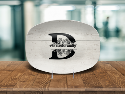 Personalized Family Monogram Serving Tray, Custom Name Plate, Family Gift Idea, Wedding Gift Idea, Dishwasher Safe Oval Plate