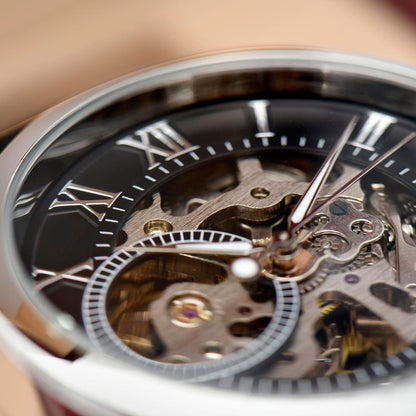 A Luxury Timepiece for the Love of Your Life - Your Husband | Men's Openwork Watch, Luxury Skeleton | Genuine Black | Gift for Husband