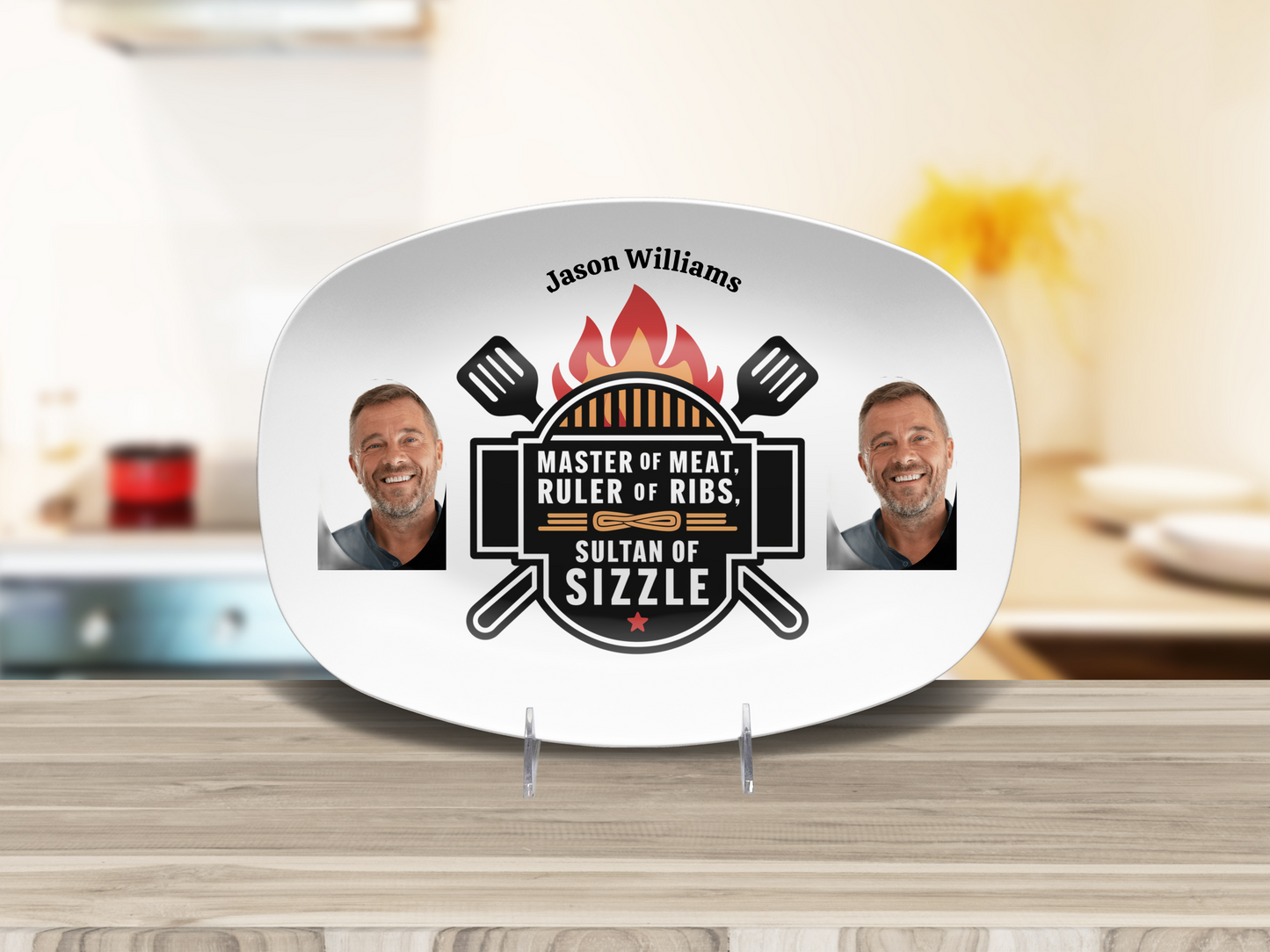 Personalized BBQ Plate, Dad Grilling Plate, Custom Plate, BBQ Gifts for Men, Dad Birthday Gift, Fathers Day Grill Plate