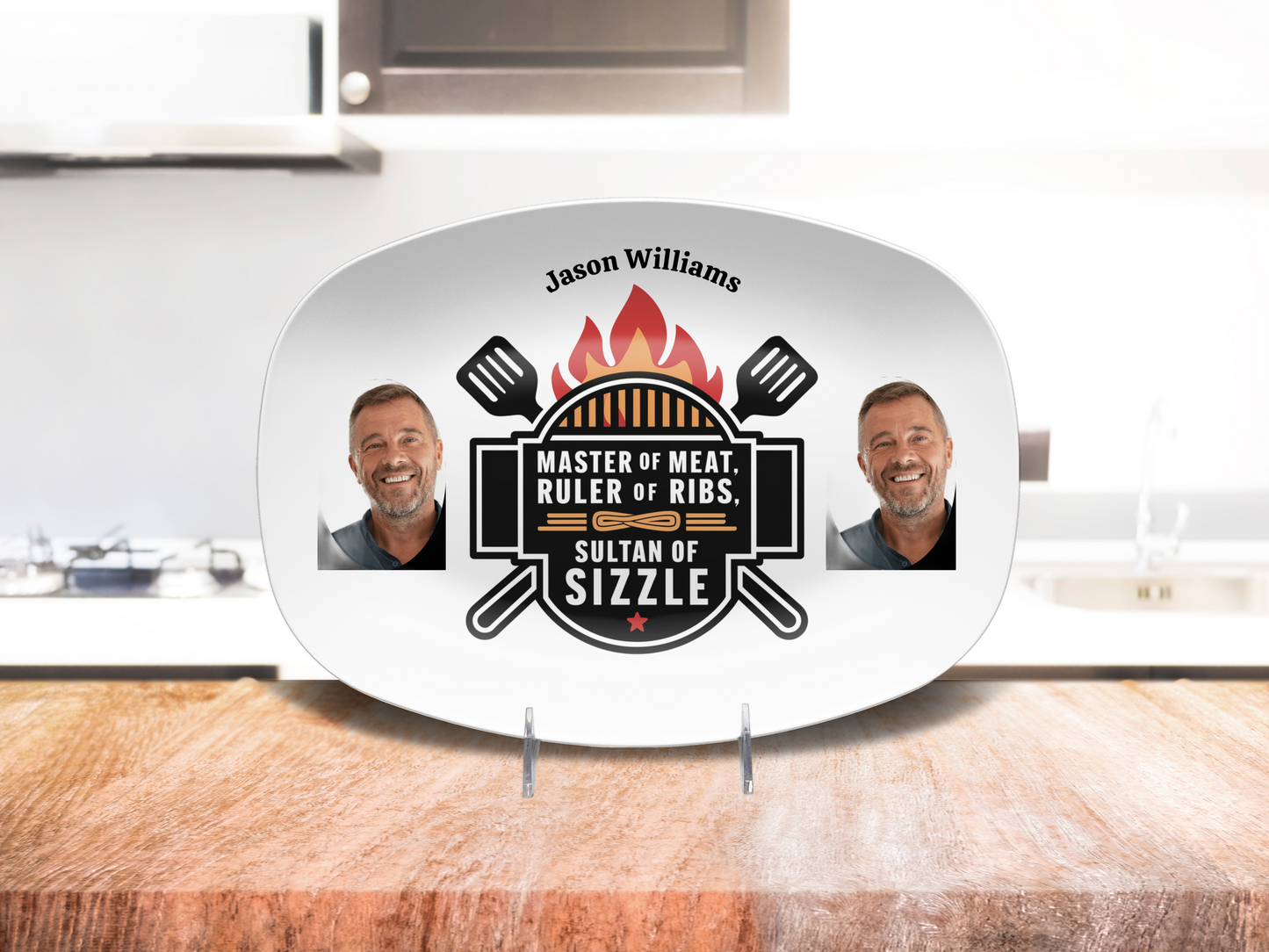 Personalized BBQ Plate, Dad Grilling Plate, Custom Plate, BBQ Gifts for Men, Dad Birthday Gift, Fathers Day Grill Plate