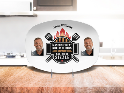 Personalized BBQ Plate, Dad Grilling Plate, Custom Plate, BBQ Gifts for Men, Dad Birthday Gift, Fathers Day Grill Plate