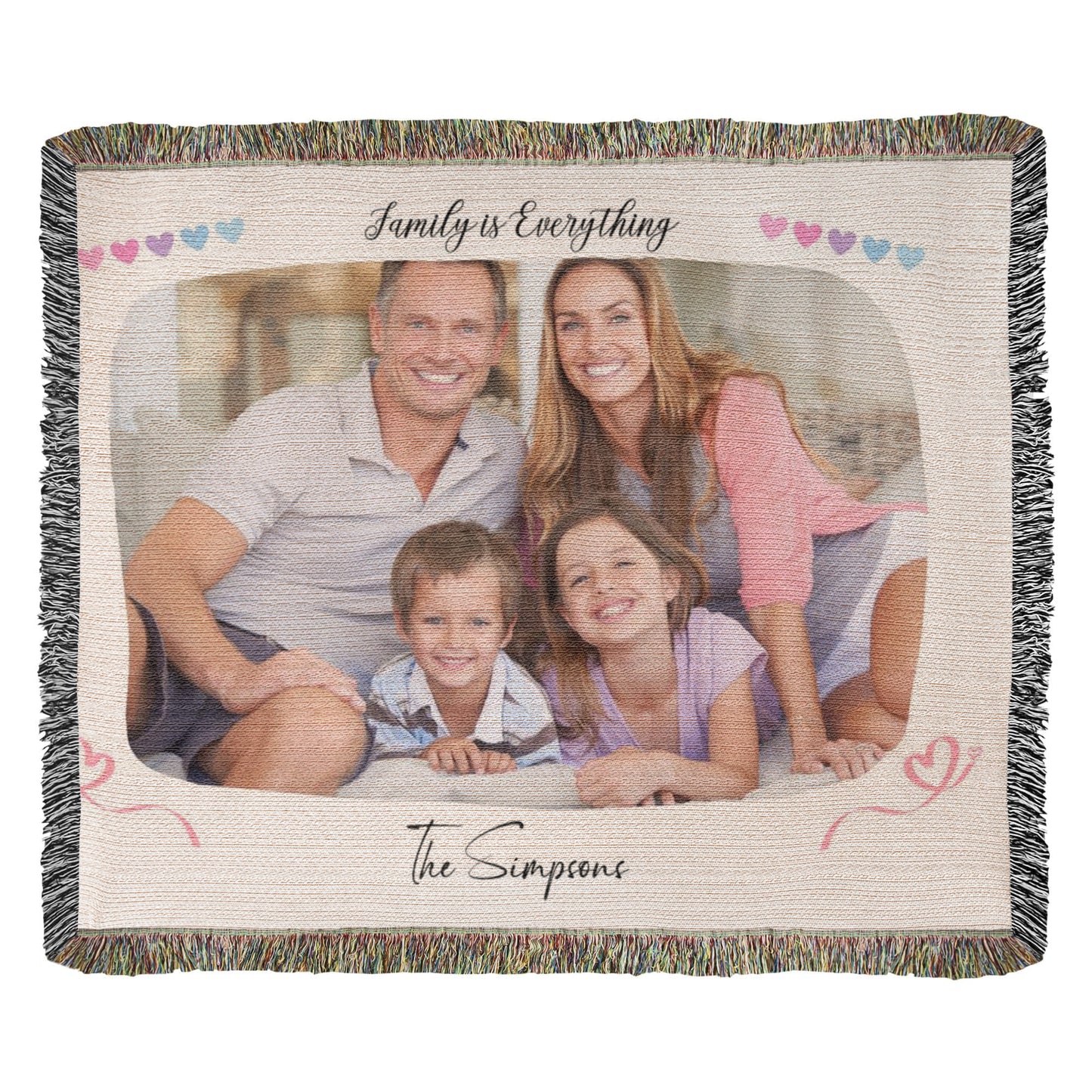 Heirloom Photo Cotton Woven Blanket Gift | Personalized Cherished Photo Memories