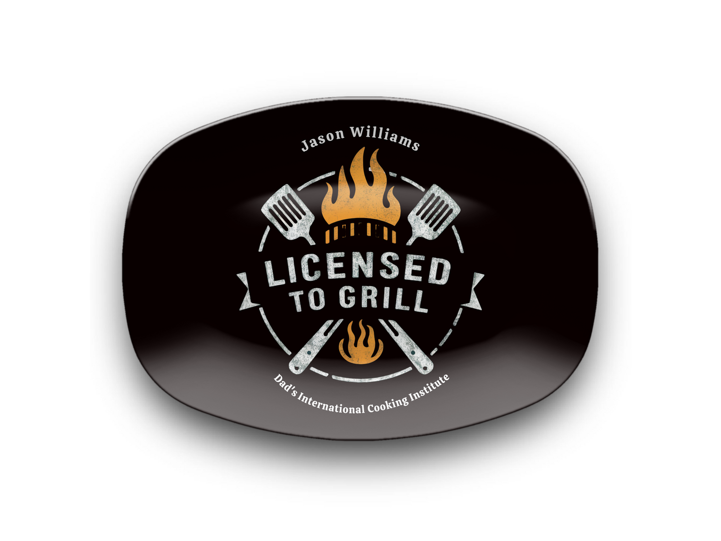 Personalized Grilling Plate, Unique BBQ Gifts for Dad, Custom Name Plate for Grill Masters, Dad Birthday Gift