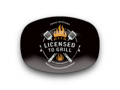 Personalized Grilling Plate, Unique BBQ Gifts for Dad, Custom Name Plate for Grill Masters, Dad Birthday Gift