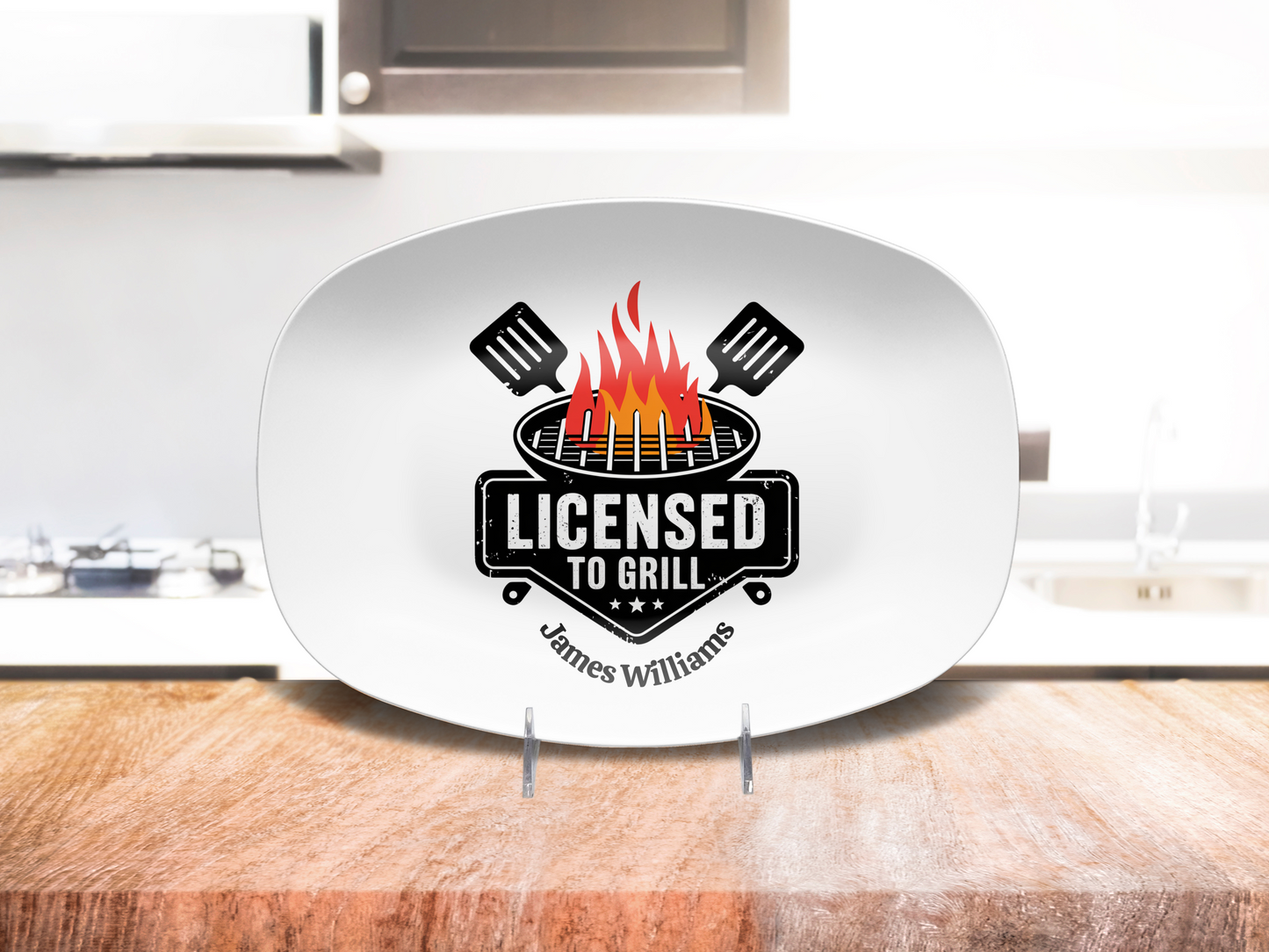 Personalized BBQ Plate, Dad Grilling Plate, Custom Plate, BBQ Gifts for Men, Dad Birthday Gift, Fathers Day Grill Plate