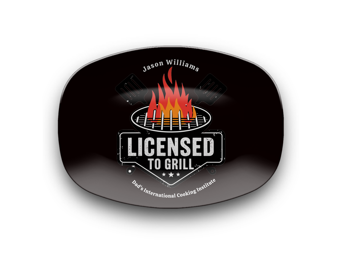 Personalized Grilling Plate, Unique BBQ Gifts for Dad, Custom Name Plate for Grill Masters, Dad Birthday Gift