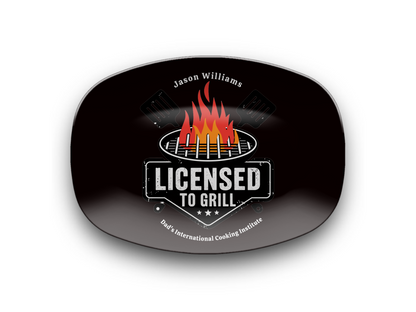 Personalized Grilling Plate, Unique BBQ Gifts for Dad, Custom Name Plate for Grill Masters, Dad Birthday Gift