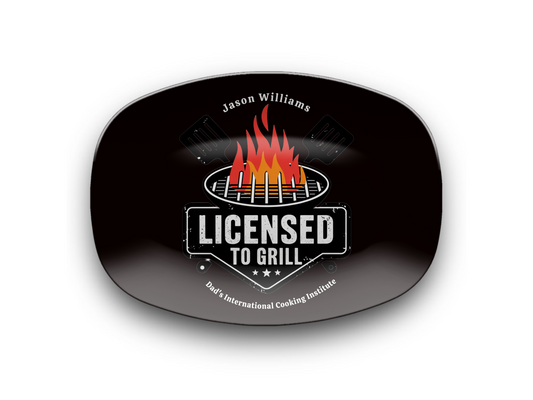 Personalized Grilling Plate, Unique BBQ Gifts for Dad, Custom Name Plate for Grill Masters, Dad Birthday Gift