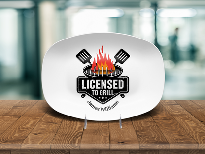 Personalized BBQ Plate, Dad Grilling Plate, Custom Plate, BBQ Gifts for Men, Dad Birthday Gift, Fathers Day Grill Plate