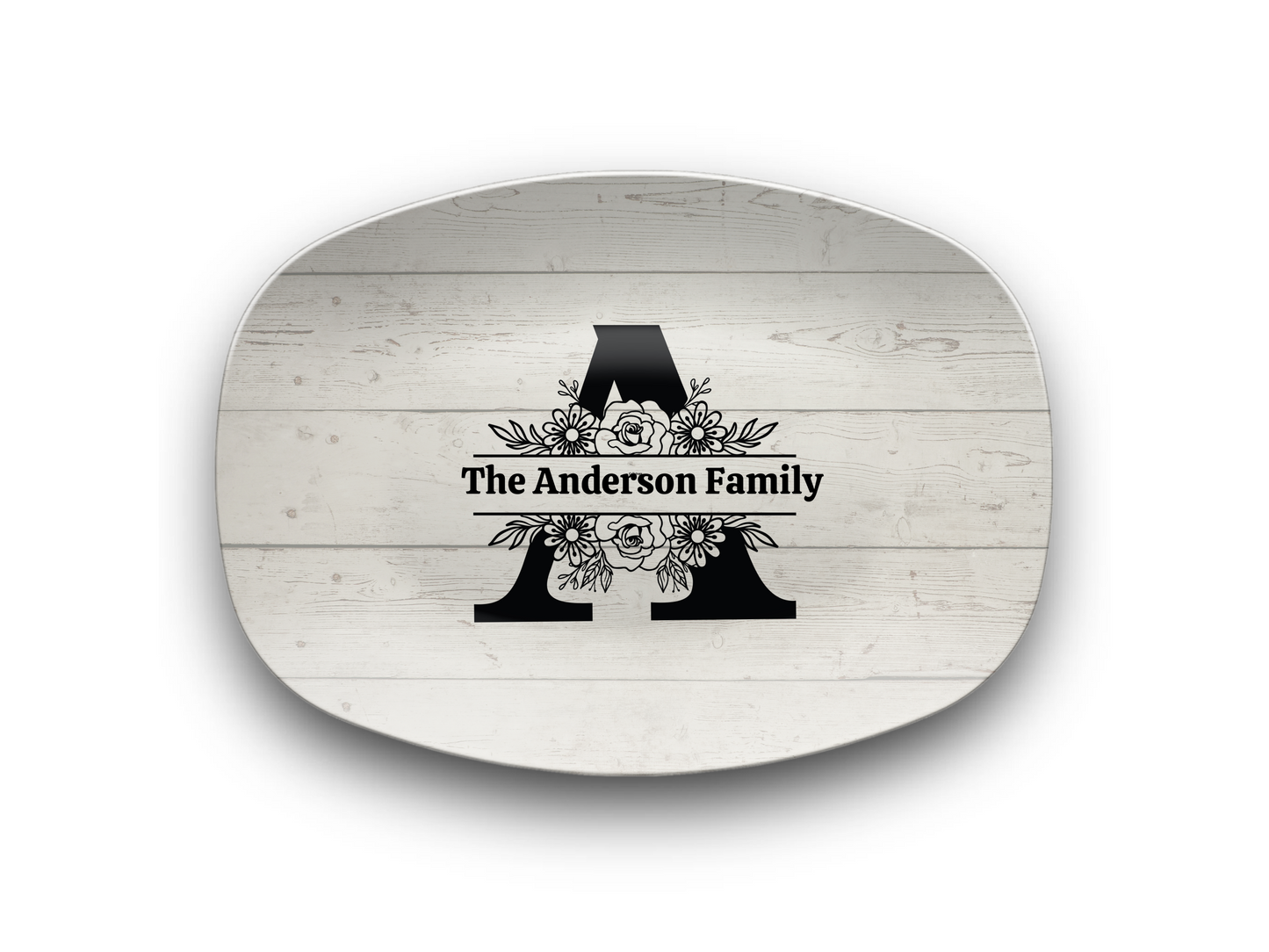 Personalized Family Monogram Serving Tray, Custom Name Plate, Family Gift Idea, Wedding Gift Idea, Dishwasher Safe Oval Plate