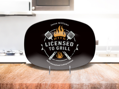 Personalized Grilling Plate, Unique BBQ Gifts for Dad, Custom Name Plate for Grill Masters, Dad Birthday Gift