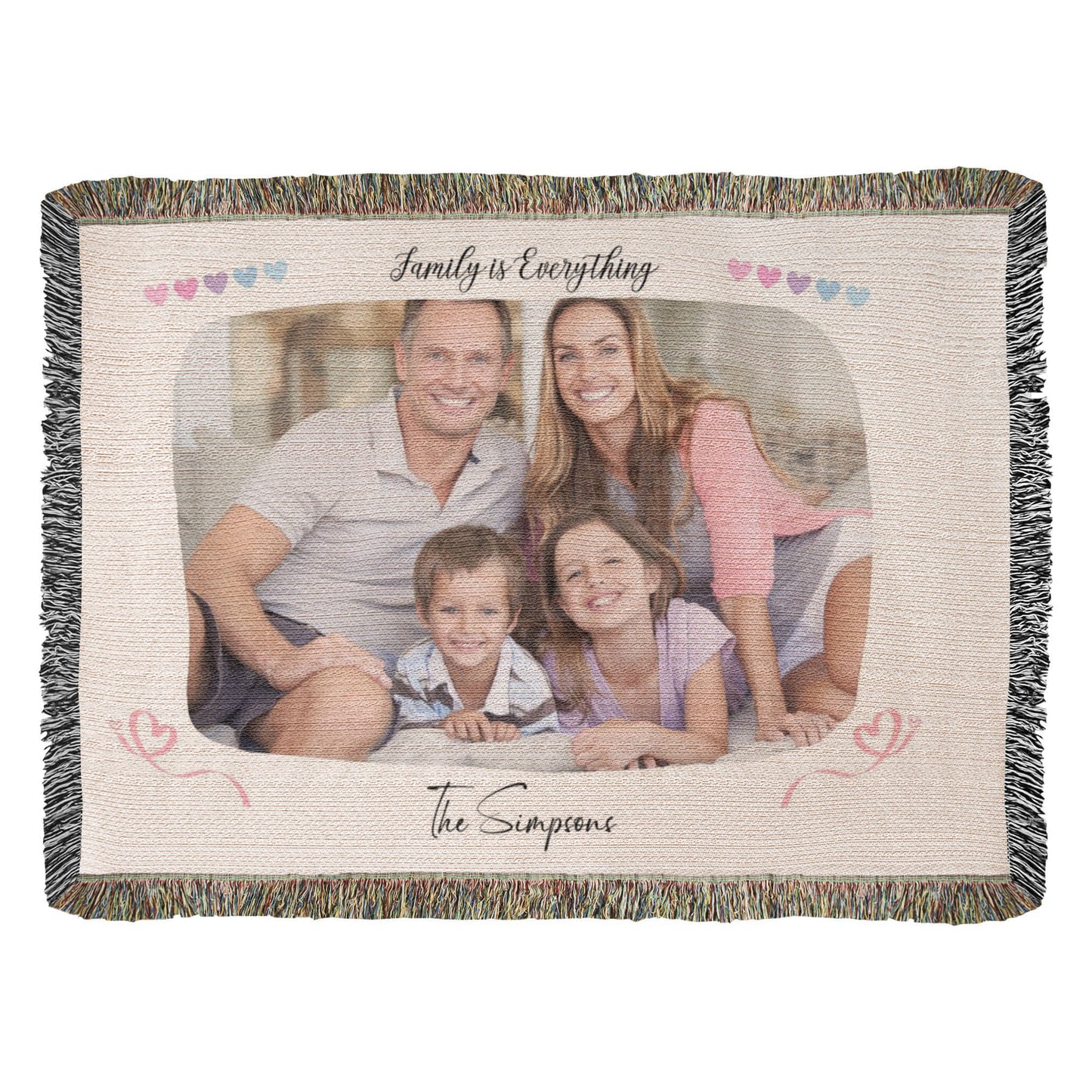 Heirloom Photo Cotton Woven Blanket Gift | Personalized Cherished Photo Memories