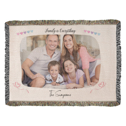 Heirloom Photo Cotton Woven Blanket Gift | Personalized Cherished Photo Memories