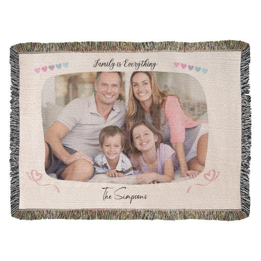 Heirloom Photo Cotton Woven Blanket Gift | Personalized Cherished Photo Memories