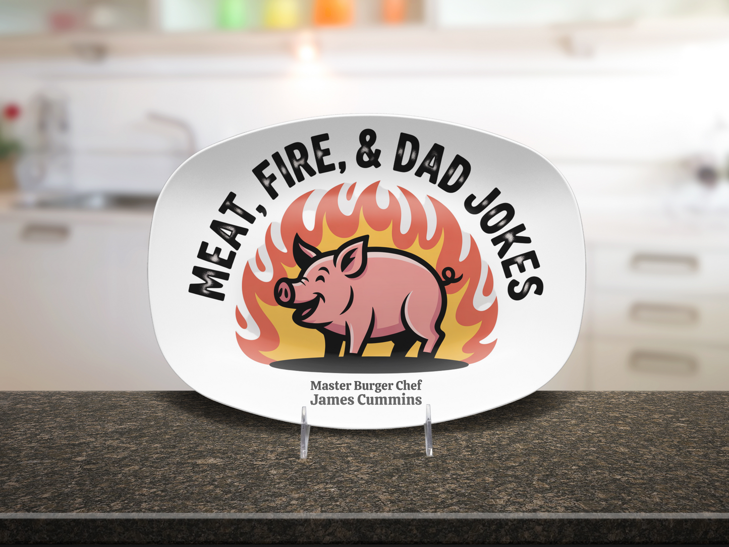 Personalized BBQ Plate, Dad Grilling Plate, Custom Plate, BBQ Gifts for Men, Dad Birthday Gift, Fathers Day Grill Plate