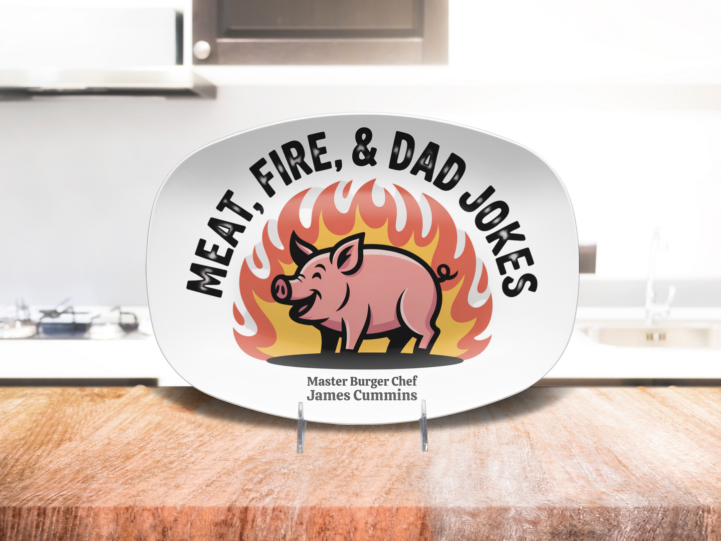 Personalized BBQ Plate, Dad Grilling Plate, Custom Plate, BBQ Gifts for Men, Dad Birthday Gift, Fathers Day Grill Plate