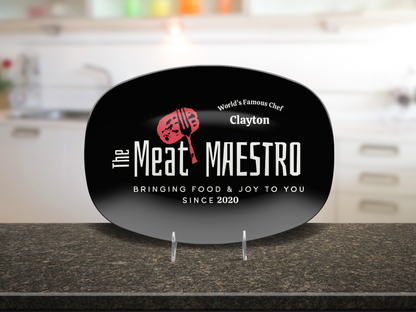 Personalized Grill Plate, Custom Name Plate, Dad Grilling Plate, Fathers Day Gift, BBQ Gifts, Gift for Dad, Personalized Entertaining BBQ Platter