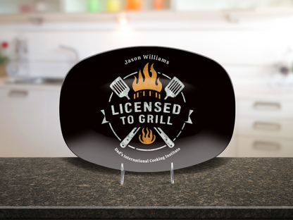 Personalized Grilling Plate, Unique BBQ Gifts for Dad, Custom Name Plate for Grill Masters, Dad Birthday Gift