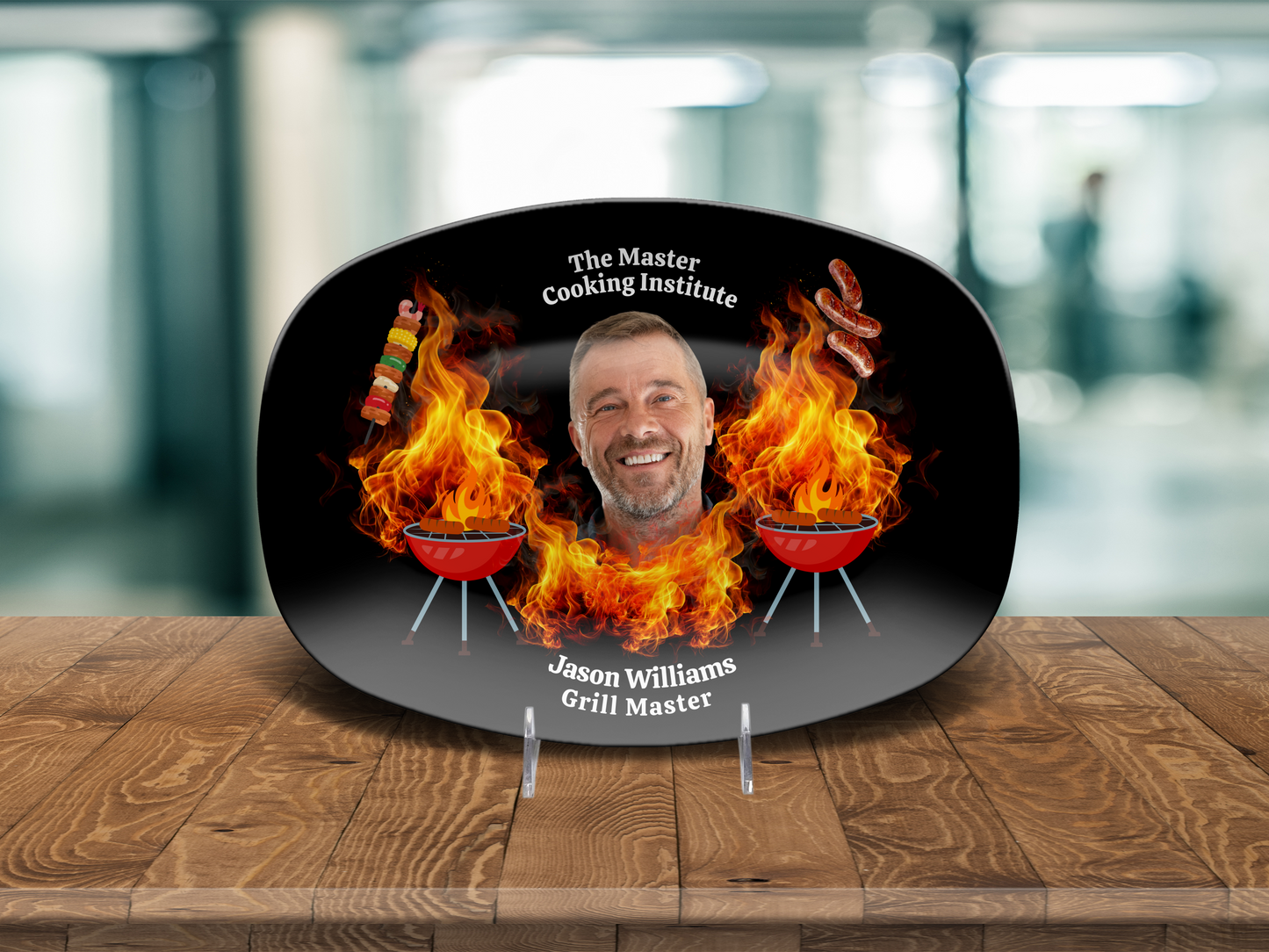 Personalized BBQ Plate, Dad Grilling Plate, Custom Plate, BBQ Gifts for Men, Dad Birthday Gift, Fathers Day Grill Plater